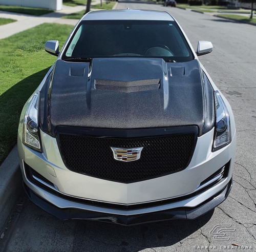 2012-2019 Cadillac ATS Carbon Creations DriTech AC-1 Hood - 1 Piece / Vehicle Year Make Model Trim - 2012-2019-Cadillac ATS ALL / Product Type - Hood / Style Name -AC-1 / Kit Material - Carbon Fiber / Notes - Note: Hood pins are required.