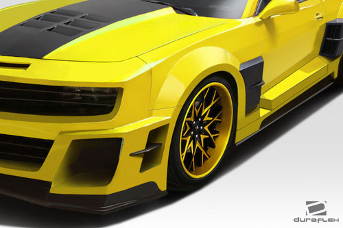 2010-2013 Chevrolet Camaro Duraflex CCG Wide Body Front Fender Flares - 2 Piece / Vehicle Year Make Model Trim - 2010-2013-Chevrolet Camaro ALL / Product Type - Fender Flare / Style Name -CCG / Kit Material - FRP (Fiberglass Reinforced Plastics) / Notes - Note: Must be used in conjunction with entire CCG Wide Body kit
