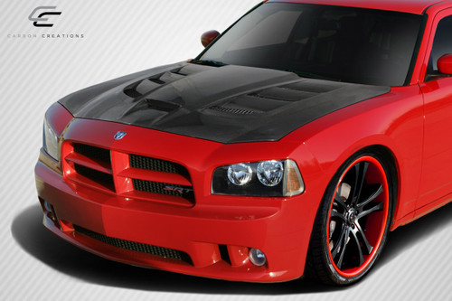 2006-2010 Dodge Charger Carbon Creations DriTech Viper Look Hood - 1 Piece / Vehicle Year Make Model Trim - 2006-2010-Dodge Charger ALL / Product Type - Hood / Style Name -Viper Look / Kit Material - Carbon Fiber / Notes - Note: Hood pins are required.