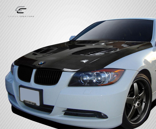 2006-2008 BMW 3 Series E90 4DR Carbon Creations DriTech GTR 2 Hood - 1 Piece / Vehicle Year Make Model Trim - 2006-2008-BMW 3 Series 4DR / Product Type - Hood / Style Name -GTR / Kit Material - Carbon Fiber / Notes - Note: Hood pins are required.