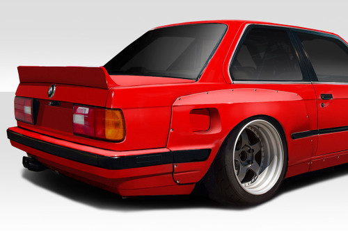 1984-1991 BMW 3 Series E30 Duraflex TKO Wide Body Rear Fender Flares 70mm - 2 Piece / Vehicle Year Make Model Trim - 1984-1991-BMW 3 Series ALL / Product Type - Fender Flare / Style Name -TKO / Kit Material - FRP (Fiberglass Reinforced Plastics) / Notes -