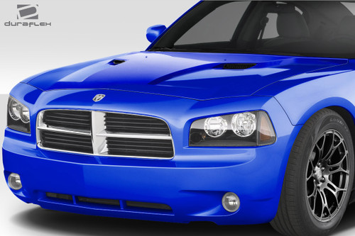 2006-2010 Dodge Charger Duraflex SRT2 Look Hood - 1 Piece / Vehicle Year Make Model Trim - 2006-2010-Dodge Charger ALL / Product Type - Hood / Style Name -SRT2 / Kit Material - FRP (Fiberglass Reinforced Plastics) / Notes - Note: Hood pins are required.
