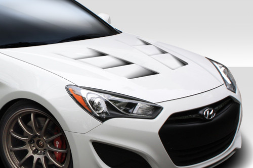 2013-2016 Hyundai Genesis Coupe 2DR Duraflex TS-1 Hood - 1 Piece / Vehicle Year Make Model Trim - 2013-2016-Hyundai Genesis 2DR / Product Type - Hood / Style Name -TS-1 / Kit Material - FRP (Fiberglass Reinforced Plastics) / Notes - Note: Hood pins are required.