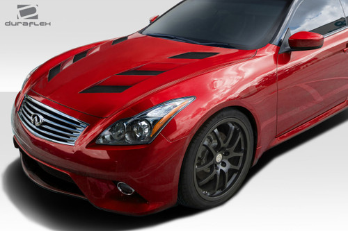 2008-2015 Infiniti G Coupe G37 Q60 Duraflex AM-S Hood - 1 Piece / Vehicle Year Make Model Trim - 2008-2015-Infiniti G Coupe 2DR / Product Type - Hood / Style Name -AM-S / Kit Material - FRP (Fiberglass Reinforced Plastics) / Notes - Note: Hood pins are required.
