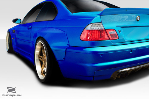 2001-2006 BMW M3 E46 Duraflex Circuit Rear Fender Flares - 2 Piece / Vehicle Year Make Model Trim - 2001-2006-BMW M3 ALL / Product Type - Fender Flare / Style Name -Circuit / Kit Material - FRP (Fiberglass Reinforced Plastics) / Notes -