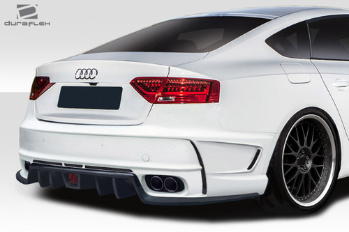 2008-2016 Audi A5 B8 4DR Duraflex TKR Rear Bumper - 1 Piece / Vehicle Year Make Model Trim - 2008-2016-Audi A5 4DR / Product Type - Rear Bumper / Style Name -TKR / Kit Material - FRP (Fiberglass Reinforced Plastics) / Notes -