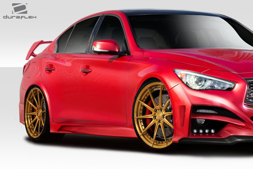 2014-2023 Infiniti Q50 Duraflex Impulse Side Skirts - 2 Piece / Vehicle Year Make Model Trim - 2014-2023-Infiniti Q50 ALL / Product Type - Sideskirts / Style Name -Impulse / Kit Material - FRP (Fiberglass Reinforced Plastics) / Notes -