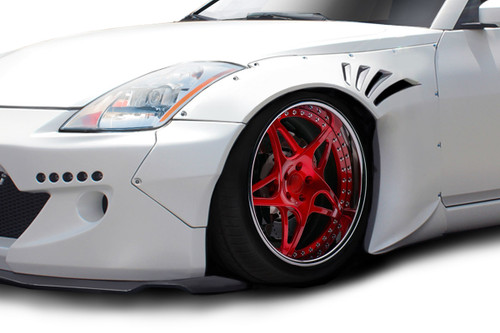 2003-2008 Nissan 350Z Z33 Duraflex RBS Front Fender Flares (+40mm) - 2 Piece / Vehicle Year Make Model Trim - 2003-2008-Nissan 350Z ALL / Product Type - Fender Flare / Style Name -RBS / Kit Material - FRP (Fiberglass Reinforced Plastics) / Notes - Note: Fenders are 40mm wide