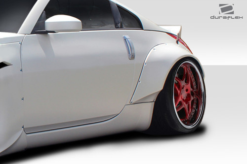 2003-2008 Nissan 350Z Z33 Duraflex RBS Rear Fender Flares (+80mm) - 2 Piece / Vehicle Year Make Model Trim - 2003-2008-Nissan 350Z ALL / Product Type - Fender Flare / Style Name -RBS / Kit Material - FRP (Fiberglass Reinforced Plastics) / Notes - Note: Fenders are 80mm wide