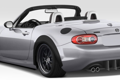 2006-2015 Mazda Miata Super20 Look Style Duraflex Rear Fender Flares - 2 Piece / Vehicle Year Make Model Trim - 2006-2015-Mazda Miata ALL / Product Type - Fender Flare / Style Name -Super20 Look / Kit Material - FRP (Fiberglass Reinforced Plastics) / Notes -