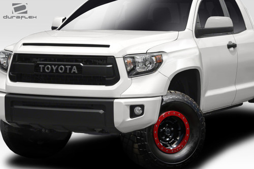 2014-2021 Toyota Tundra Duraflex 4" Bulge Front Fenders - 4 Piece / Vehicle Year Make Model Trim - 2014-2021-Toyota Tundra ALL / Product Type - Fender / Style Name -Bulge / Kit Material - FRP (Fiberglass Reinforced Plastics) / Notes -