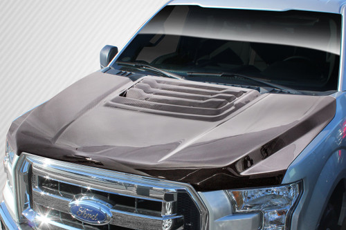 2015-2020 Ford F-150 Carbon Creations Raptor Look Hood - 1 Piece (S) / Vehicle Year Make Model Trim - 2015-2020-Ford F150 ALL / Product Type - Hood / Style Name -Raptor Look / Kit Material - Carbon Fiber / Notes - Note: Hood pins are required.