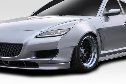 2004-2008 Mazda RX-8 Duraflex RBS 40mm Front Fender Flares - 2 Piece / Vehicle Year Make Model Trim - 2004-2008-Mazda RX8 ALL / Product Type - Fender Flare / Style Name -RBS / Kit Material - FRP (Fiberglass Reinforced Plastics) / Notes -