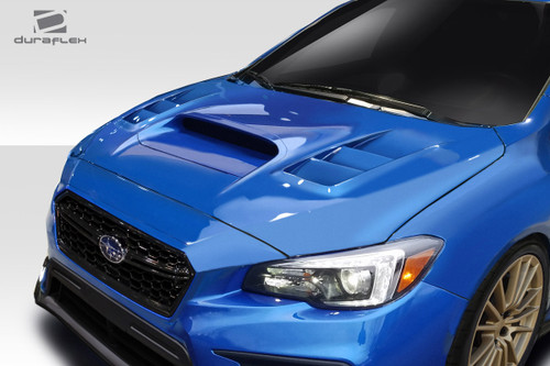 2015-2021 Subaru WRX Duraflex C-1 Hood - 1 Piece / Vehicle Year Make Model Trim - 2015-2021-Subaru WRX ALL / Product Type - Hood / Style Name -C-1 / Kit Material - FRP (Fiberglass Reinforced Plastics) / Notes - Note: Hood pins are required.