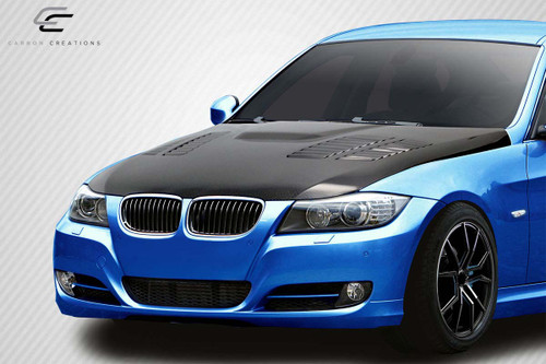2009-2011 BMW 3 Series E90 Carbon Creations GTR Hood - 1 Piece / Vehicle Year Make Model Trim - 2009-2011-BMW 3 Series ALL / Product Type - Hood / Style Name -GTR / Kit Material - Carbon Fiber / Notes - Note: Hood pins are required.
