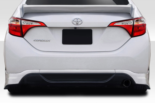 2014-2016 Toyota Corolla Duraflex Zeta Rear Lip - 2 Piece / Vehicle Year Make Model Trim - 2014-2016-Toyota Corolla ALL / Product Type - Rear Lip/Add On / Style Name -Zeta / Kit Material - FRP (Fiberglass Reinforced Plastics) / Notes - Note: must be used with 115074, this is the side pieces only