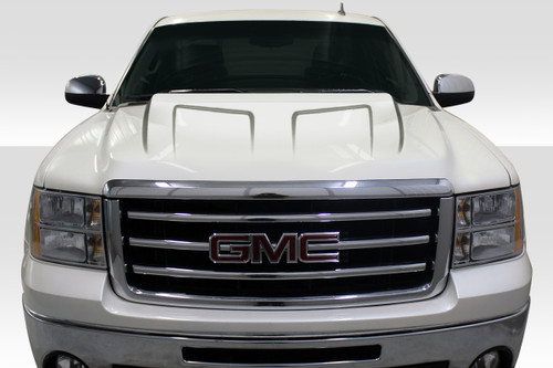 2007-2013 GMC Sierra Duraflex Cowl Hood - 1 Piece / Vehicle Year Make Model Trim - 2007-2013-GMC Sierra ALL / Product Type - Hood / Style Name -Cowl / Kit Material - FRP (Fiberglass Reinforced Plastics) / Notes - Note: Hood pins are required.