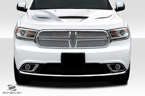 2011-2025 Dodge Durango Duraflex SRT Hellcat Look Hood - 1 Piece / Vehicle Year Make Model Trim - 2011-2025-Dodge Durango ALL / Product Type - Hood / Style Name -SRT Hellcat Look / Kit Material - FRP (Fiberglass Reinforced Plastics) / Notes - Note: Hood pins are required.