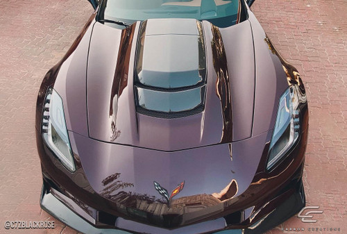 2014-2019 Chevrolet Corvette C7 Carbon Creations ZR1 Look Hood -1 Piece / Vehicle Year Make Model Trim - 2014-2019-Chevrolet Corvette ALL / Product Type - Hood / Style Name -ZR1 Look / Kit Material - Carbon Fiber / Notes - Note: Hood pins are required.