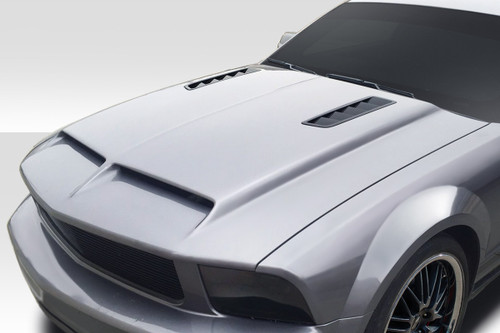 2005-2009 Ford Mustang Duraflex GT500 V3 Hood - 1 Piece / Vehicle Year Make Model Trim - 2005-2009-Ford Mustang ALL / Product Type - Hood / Style Name -GT500 V3 / Kit Material - FRP (Fiberglass Reinforced Plastics) / Notes - Note: Hood pins are required.