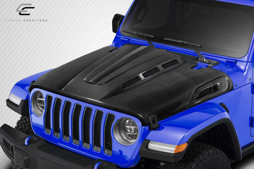 2007-2018 Jeep Wrangler JK Carbon Creations Avenger Hood - 1 Piece / Vehicle Year Make Model Trim - 2007-2018-Jeep Wrangler ALL / Product Type - Hood / Style Name -Avenger / Kit Material - Carbon Fiber / Notes - Note: Hood pins are required.