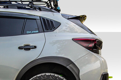 2018-2023 Subaru XV Crosstrek Duraflex Fennec Outdoors Edition Rear Window Scoops - 2 Piece / Vehicle Year Make Model Trim - 2018-2023-Subaru Crosstrek ALL / Product Type - Scoop / Style Name -Fennec Outdoors Edition / Kit Material - FRP (Fiberglass Reinforced Plastics) / Notes -