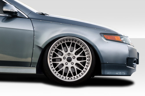 2004-2008 Acura TSX Duraflex Circuit Front Fender Flares - 2 Piece / Vehicle Year Make Model Trim - 2004-2008-Acura TSX ALL / Product Type - Fender Flare / Style Name -Circuit / Kit Material - FRP (Fiberglass Reinforced Plastics) / Notes - Note: Modifications needed for 2004-2005 models.