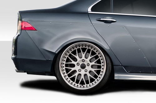 2004-2008 Acura TSX Duraflex Circuit Rear Fender Flares - 4 Piece / Vehicle Year Make Model Trim - 2004-2008-Acura TSX ALL / Product Type - Fender Flare / Style Name -Circuit / Kit Material - FRP (Fiberglass Reinforced Plastics) / Notes - Note: Modifications needed for 2004-2005 models.