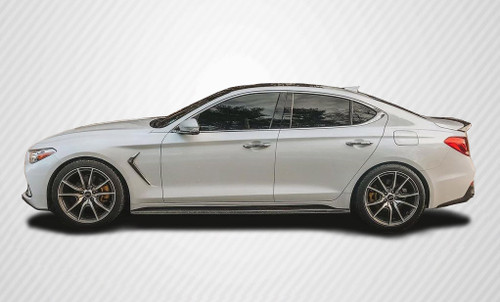 2019-2023 Genesis G70 Carbon Creations MSR Side Skirts Rocker Panels - 2 Piece / Vehicle Year Make Model Trim - 2019-2023-Genesis G70 ALL / Product Type - Sideskirts / Style Name -MSR / Kit Material - Carbon Fiber / Notes -