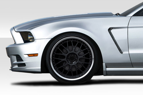 2010-2014 Ford Mustang Duraflex GT350 V1 Look Front Fenders - 2 Piece / Vehicle Year Make Model Trim - 2010-2014-Ford Mustang ALL / Product Type - Fender / Style Name -GT350 V1 / Kit Material - FRP (Fiberglass Reinforced Plastics) / Notes -