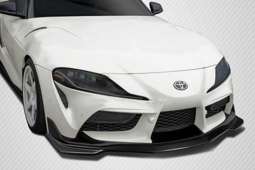 2019-2023 Toyota Supra A90 Carbon Creations Speed Front Lip Spoiler - 1 Piece / Vehicle Year Make Model Trim - 2019-2023-Toyota Supra ALL / Product Type - Front Lip/Add On / Style Name -Speed / Kit Material - Carbon Fiber / Notes -