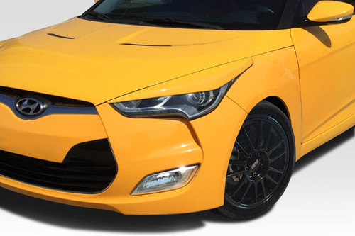 2012-2017 Hyundai Veloster Duraflex Raptor Eye Lids - 2 Piece / Vehicle Year Make Model Trim - 2012-2017-Hyundai Veloster ALL / Product Type - Accessory / Style Name -Raptor / Kit Material - FRP (Fiberglass Reinforced Plastics) / Notes -
