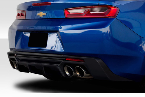 2016-2023 Chevrolet Camaro Duraflex Shark Rear Diffuser - 1 Piece ( Quad exhaust version) / Vehicle Year Make Model Trim - 2016-2023-Chevrolet Camaro 2DR / Product Type - Rear Lip/Add On / Style Name -Shark / Kit Material - FRP (Fiberglass Reinforced Plastics) / Notes -