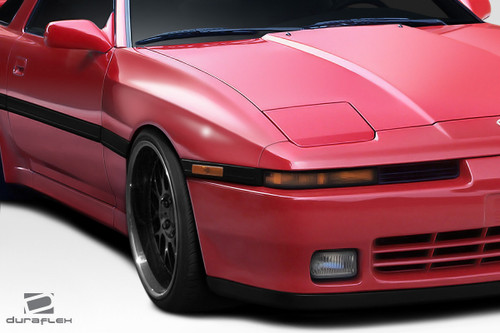 1986-1992 Toyota Supra A70 Duraflex A Spec Front Fender - 2 Pieces (35mm wider) / Vehicle Year Make Model Trim - 1986-1992-Toyota Supra ALL / Product Type - Fender / Style Name -A Spec / Kit Material - FRP (Fiberglass Reinforced Plastics) / Notes -