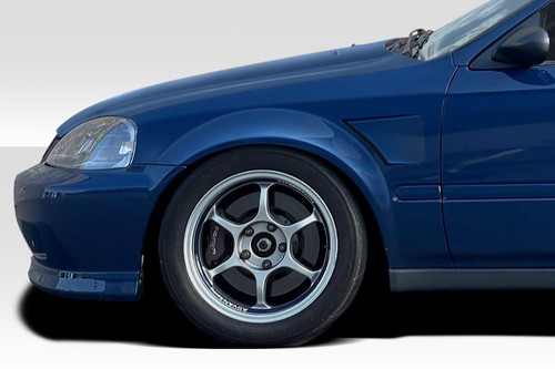 1996-1998 Honda Civic Duraflex Suzuka Front Fenders - 2 Piece / Vehicle Year Make Model Trim - 1996-1998-Honda Civic ALL / Product Type - Fender / Style Name -Suzuka / Kit Material - FRP (Fiberglass Reinforced Plastics) / Notes -