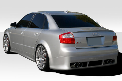 2002-2005 Audi A4 B6 Duraflex OTG Body Kit - 4 Piece - Includes OTG Front Bumper Cover (103223) R-1 Rear Under Spoiler Air Dam (100289) and R-1 Side Skirts Rocker Panels (100290) / Vehicle Year Make Model Trim - 2002-2005-Audi A4 ALL / Product Type - Kit / Style Name -OTG / Kit Material - FRP (Fiberglass Reinforced Plastics) / Notes -
