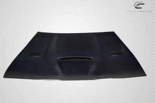 2008-2023 Dodge Challenger Carbon Creations Geo6ix Dritech Hellcat Look Hood - 1 Piece / Vehicle Year Make Model Trim - 2008-2023-Dodge Challenger ALL / Product Type - Hood / Style Name -Hellcat / Kit Material - Infusion Carbon Fiber / Notes - Note: Hood pins are required.