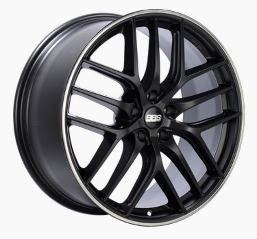 BBS CC-R 20x9 5x120 ET25 Satin Black Polished Rim Protector Wheel -82mm PFS/Clip Required - CC0302BPO