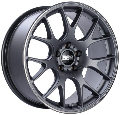BBS CH-R 19x9.5 5x112 ET35 Satin Titanium Polished Rim Protector Wheel -82mm PFS/Clip Required - CH131TIPO
