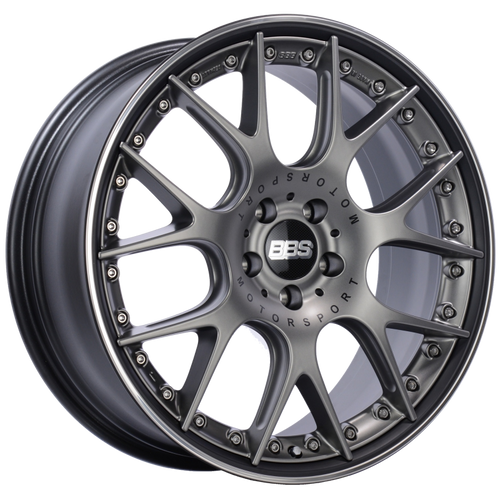 BBS CH-RII 20x8.5 5x112 ET42 Satin Platinum Center Black Lip SS Rim Prot Wheel -82mm PFS/Clip Req - CH650PBPO