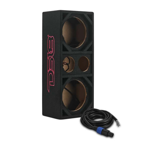 DS18 Ported Enclosure w/ 2x 8in Mids & 2x 3.6in (Not Included)- Black Carpet - VOC8PRO Photo - Primary