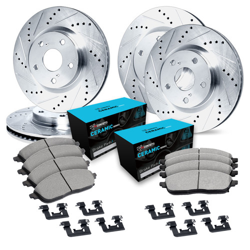 R1 13-20 BMW 330i xDrive Front & Rear Drill/Slot Silver Rotors w/Ceramic Pads - WGWH2-31083 Photo - Primary