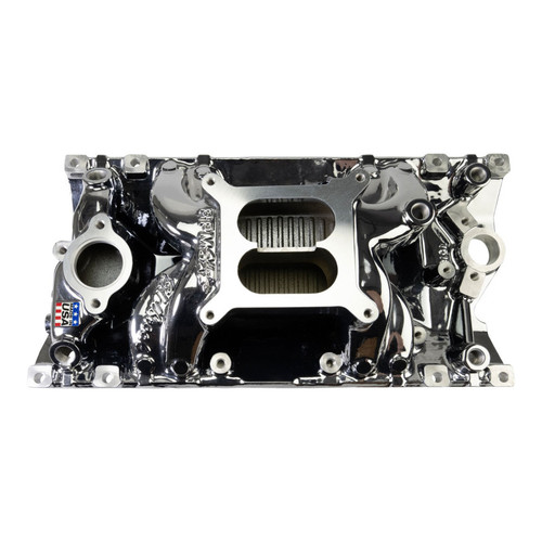 Edelbrock RPM Air-Gap Manifold for Small-Block Chevy Vortec - Chrome Plasma - 7516-CP Photo - Primary