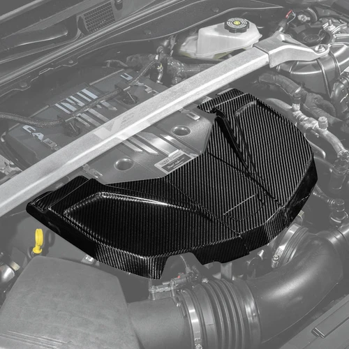 EOS Carbon Fiber Engine Cover - 2022+ Cadillac CT5-V Blackwing (VENT-1358-BKCF)