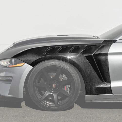 EOS Carbon Fiber Front Fenders GTD Style - 18-23 Ford Mustang (FENDER-1036-BKCF)