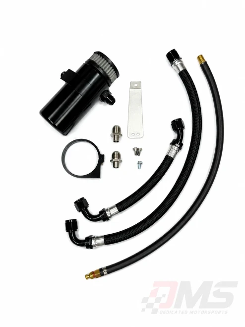 DMS Billet Catch Can With Press In Valve Cover Fittings and Braided Lines - 09-15 CTS-V (76108000133)