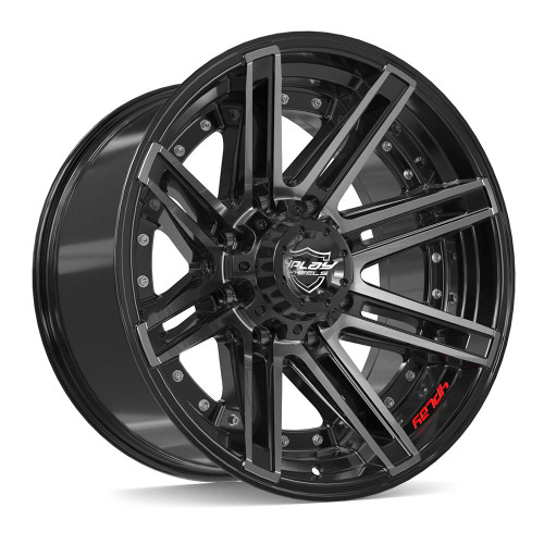 4PLAY 4P08 20x10 8x180 -24et Gloss Black Brushed with Tinted Clear Wheel