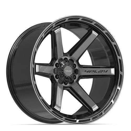 4PLAY 4P63 24x12 6x135 + 6x139.7 -44et Gloss Black Brushed with Tinted Clear Wheel