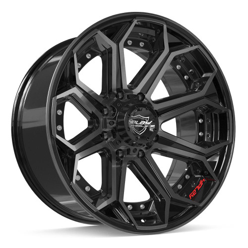 4PLAY 4P80R 22x10 8x170 -24et Gloss Black Brushed with Tinted Clear Wheel