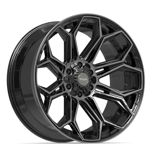 4PLAY 4P83 22x10 6x135 + 6x139.7 -18et Gloss Black Brushed with Tinted Clear Wheel